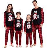 GRPSKCOS Christmas Pajamas for Family Christmas Matching Family Pyjamas Set Xmas Santa Claus PJs for Mens Womens Adults Kids