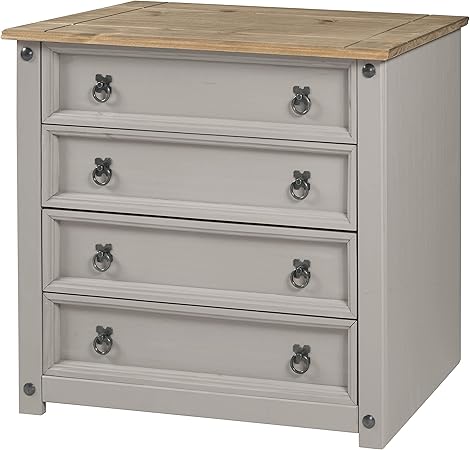 Mercers Furniture Corona Grey Wax Small 4 Drawer Chest Amazon Co