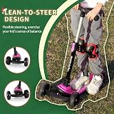 besrey Kids Kick Scooter 3-Wheel 3-10 Adjustable Height LED Wheels Folding view 4