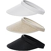 Dxhycc 3 Pack Sun Visor Hats for Women Men Clip On Wide Brim Visors Outdoor Golf Beach Tennis Cap