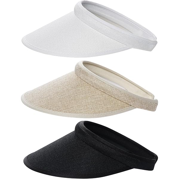 4 Pack Clip on Cotton Wide Brim Sun Visor Hats for Women Men Outdoor Sports Golf SATINIOR Wide Brim Sun Visor Hats for Women Men Clip on  main image 4
