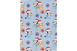 Jay Franco Kids Christmas Plush Throw Blanket – 50x70 Inches Soft & Cozy Fleece Throw for Holiday Bedroom & Couch Décor, Official Licensed Product, Blue - Bluey
