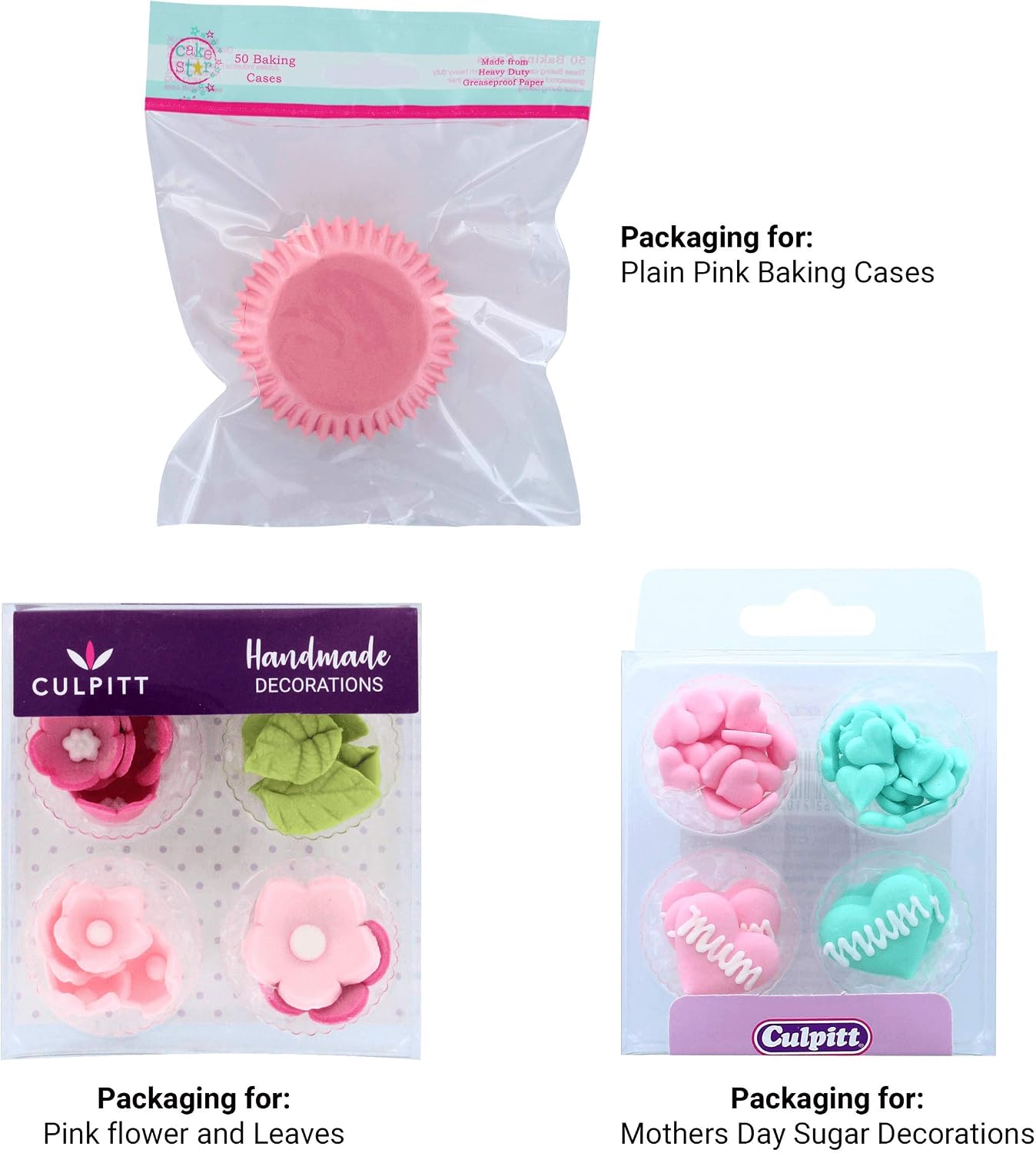 CULPITT Mum Celebration Cupcake Decorating Kit, Baking Decorations Set including 50 Pink Cases - Image 4