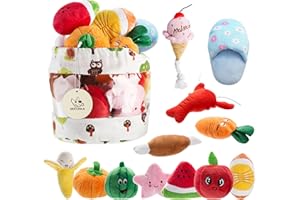 Nocciola Dog Squeaky Toys, Plush Small Dog Toys for Dogs, Stuffed Dog Toys with Squeakers,12 pcs Puppy Toys with a Carrying B