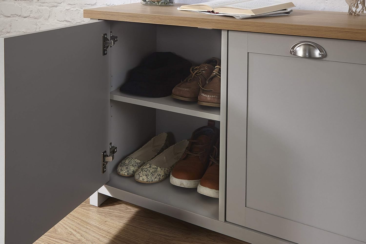 lancaster grey shoe cabinet