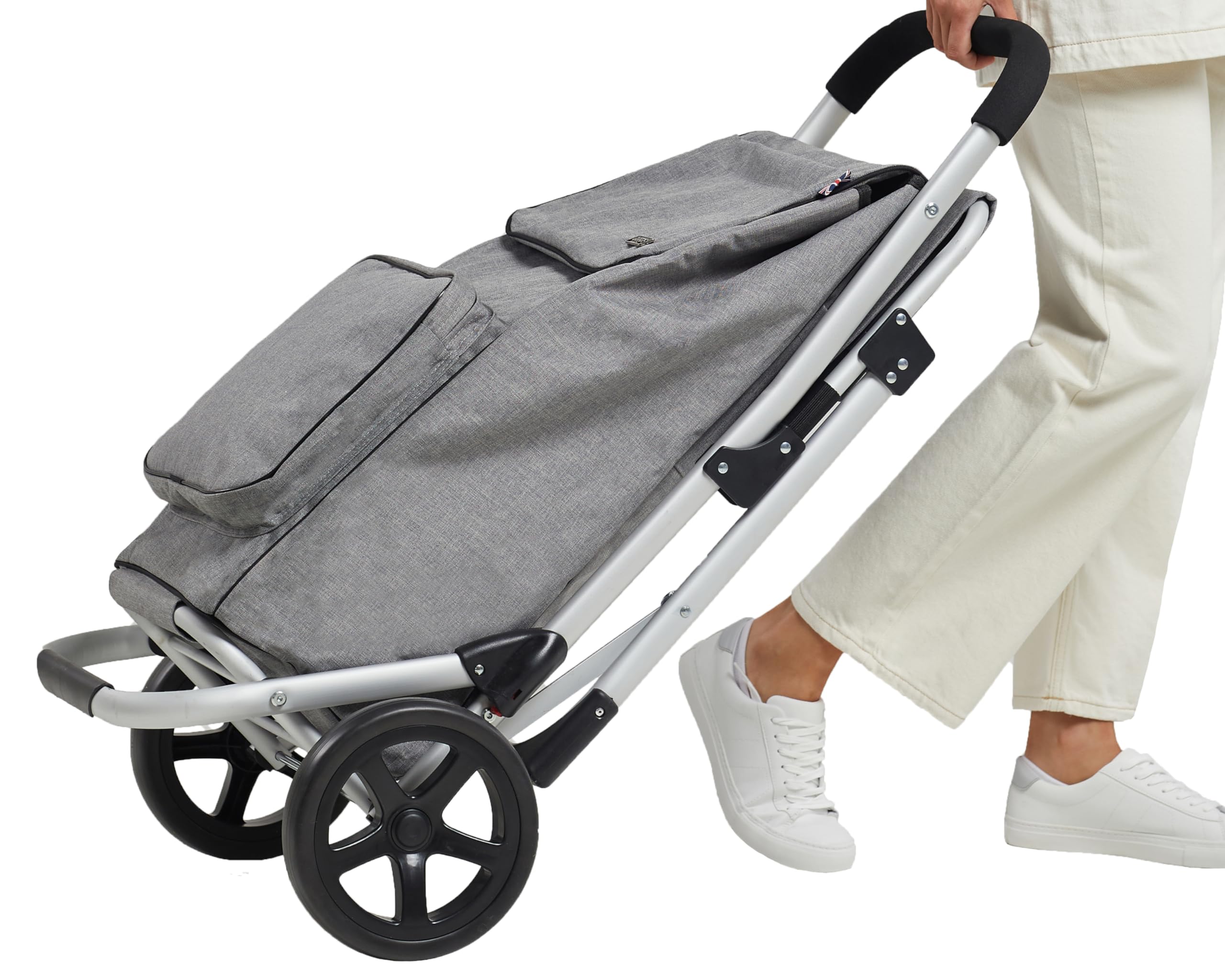 Bergs Aluminium Shopping Trolley with Seat (Grey)