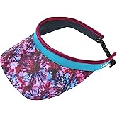 Pickleball Marketplace Fashion Fabric Coil Visor by: Glove It | Women's Adjustable Coil Visor – Cosmic- UV 50 Protection Multicolor