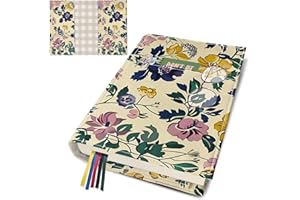 QRZIQRZ Adjustable Book Covers for Paperbacks,Washable Soft Canvas Fabric Book Cover Protector with Bookmark,Double Side Floral Print Book Cover Hardback for Hardcover Bible Book Lovers Gift