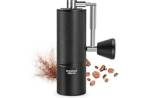 TIMEMORE Manual Coffee Grinder Chestnut C3 ESP Pro, Hand Coffee Grinder, Stainless Steel S2C Conical Burr Coffee Grinder with Foldable Handle, Adjustable Grind Setting for Espresso - Black