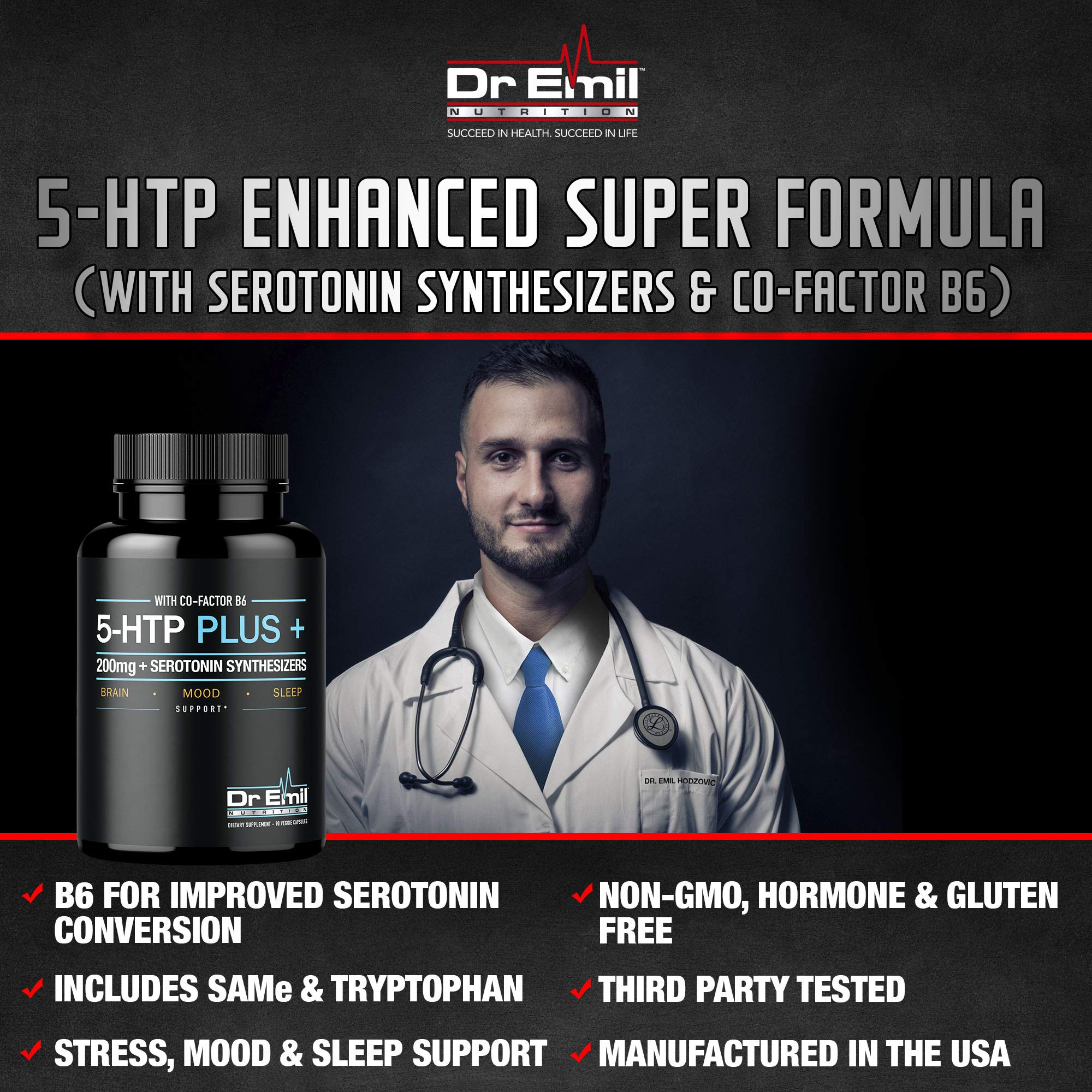 DR EMIL NUTRITION 200 MG 5HTP Plus Formula for Mood, Stress, and Sleep