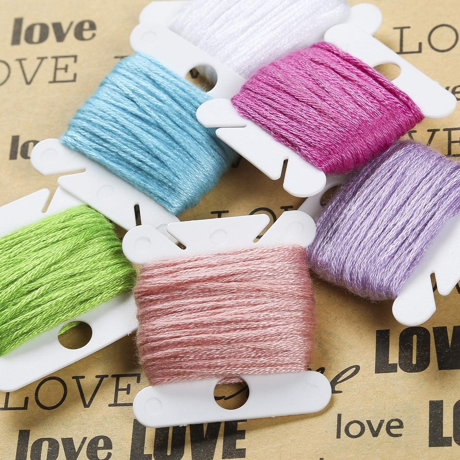 Peirich 50 Colors Embroidery Floss with 6 Black & 6 White Skeins Stranded Cross Stitch Floss Friendship Bracelets String Embroidery Thread with 12 Pieces Floss Bobbins - Image 5