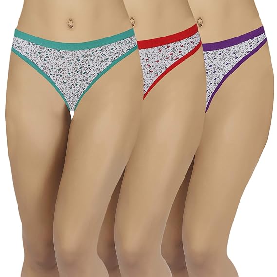 Women's Cotton Multicolor Bikini Panty (Pack of 3)