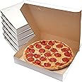 BOARDS+ Thin White Paperboard Pizza Boxes 10 x 10 x 1.75 Inches (15 Pack) Sturdy For Homemade Pizzas and Crafts