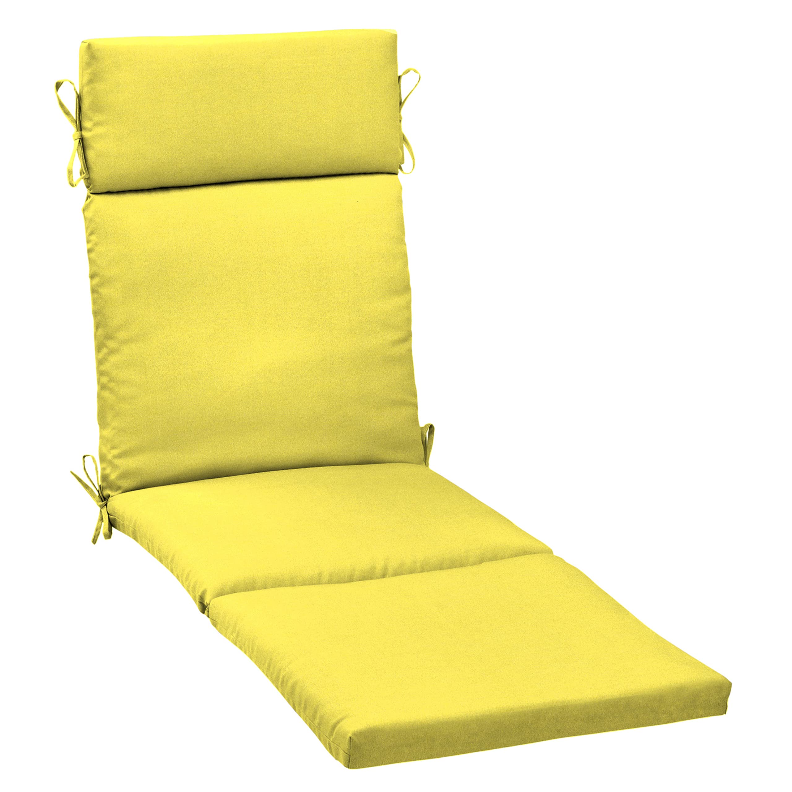 Arden Outdoor Chaise Cushion, 21 in x 72 in, Weather-Proof, Rain-Proof, Fade Resistant Patio Cushion for Chaise Lounger Lemon Yellow Leala Image