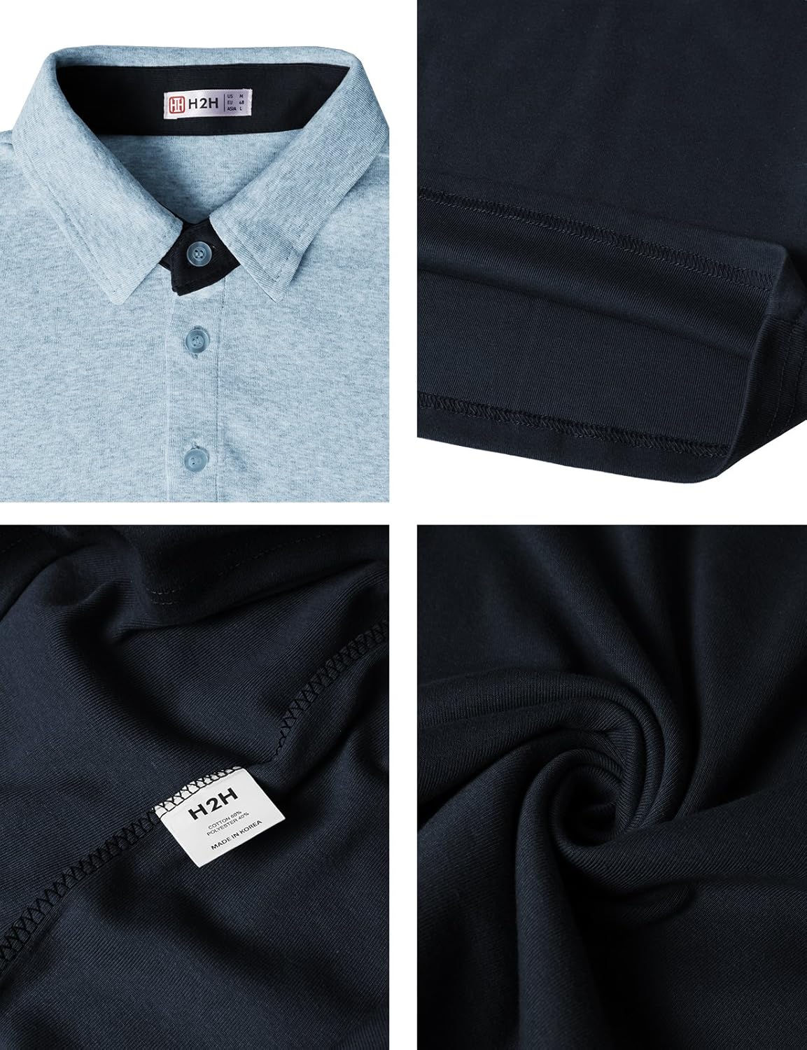 H2H Mens Casual Slim Fit Polo T-Shirts of Various Styles and Designed: Clothing