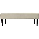 MJL Furniture Designs Roxanne Nail Trim Upholstered Long Bench and Ottoman, Beige
