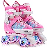 Gonex Roller Skates for Girls Kids Boys Women with All Light Up Wheels，Adjustable Rollerskates for Beginners Toddler Youth, Gift for Indoor Outdoor