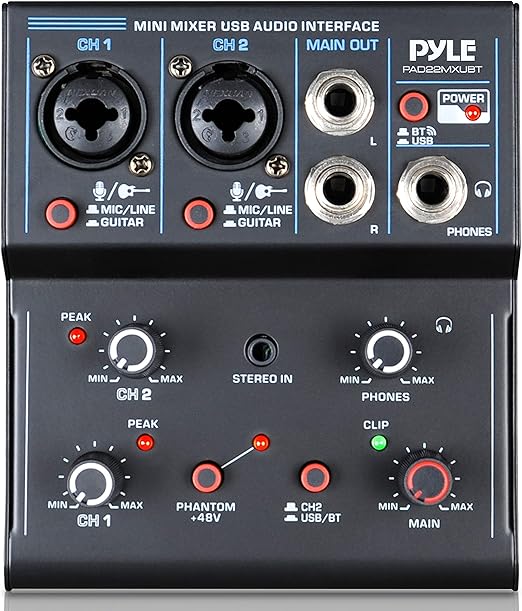 Professional Wireless DJ Audio Mixer 2Channel Bluetooth