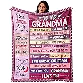 DecorSIXT Grandma Blanket Gifts for Grandmas on Mothers Day from Grandkids - to My Grandma 50" X 60" Soft Throw Blanket - Chirstmas Birthday Present for Grandma
