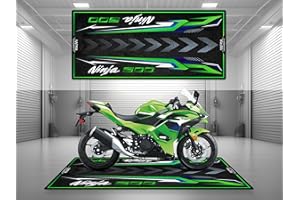 wibeart MPM Motorcycle Mat for Kawasaki Ninja 500 SE Metallic Yellowish Green - Washable Non-Slip Oil Size 1: 86.6 x 39.4/220