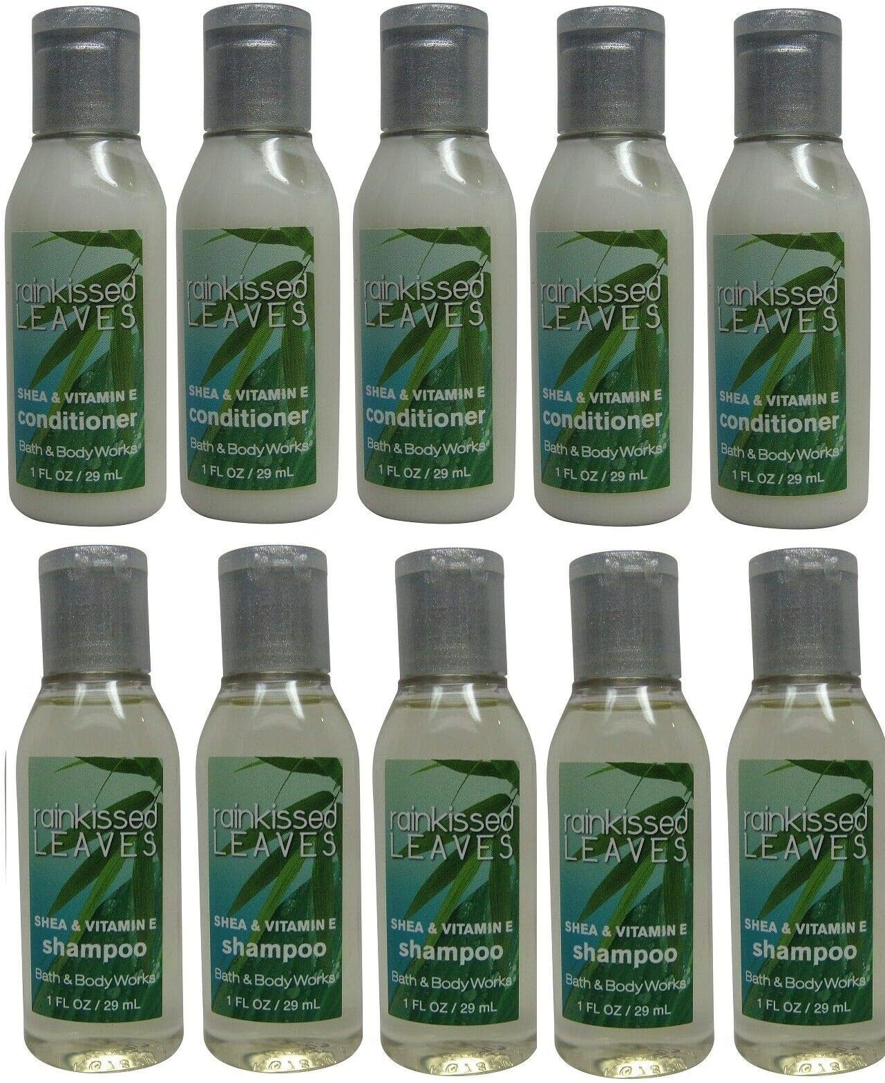 Lot of 10 New Rainkissed Leaves Travel Size Shampoo & Conditioner 1 oz