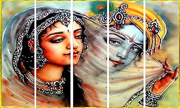 Kyara arts Multiple Frames, Beautiful Radha Krishna Wall Painting for  Living Room, Bedroom, Office, Hotels, Drawing Room Wooden Framed Digital  Painting (50inch x 30inch): Amazon.in: Home & Kitchen