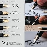 Wordsworth & Black Fountain Pen Set 18K Gilded Bent Nib Gift Box view 5