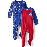The Children's Place boys Long Sleeve 100% Cotton Zip-front One Piece Footed Pajamas
