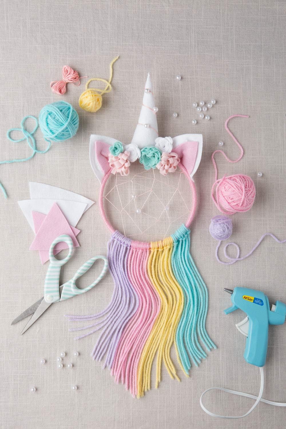 Amazon Com Leisure Arts Mm Mm Kit Dream Catcher Unicorn Arts Crafts Sewing