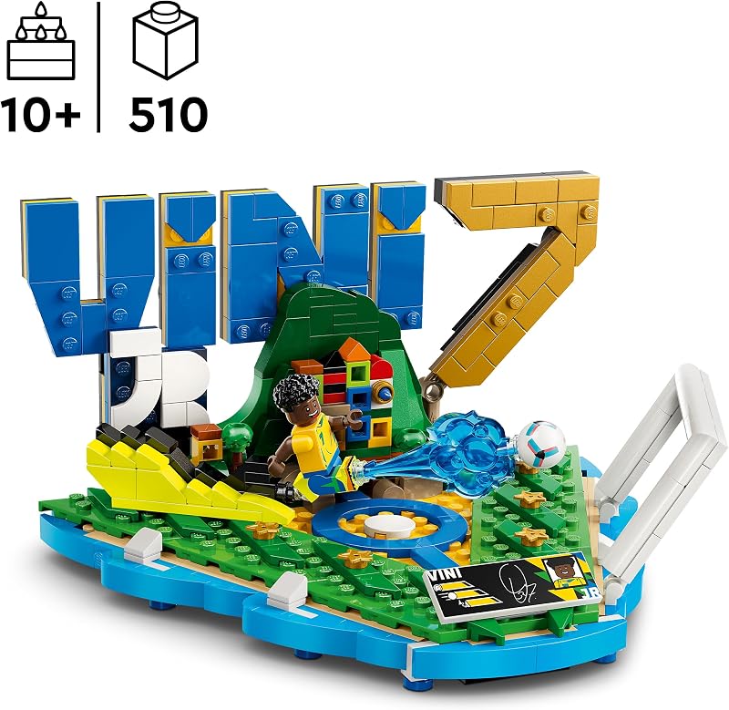 Editions Vini Jr.: Fenómenos del Fútbol - Juguete de Construcción con Minifigura de Futbolista - Decoración de la Habitación - Regalo de Fútbol para Niños y Niñas de 10+ Años - 43027