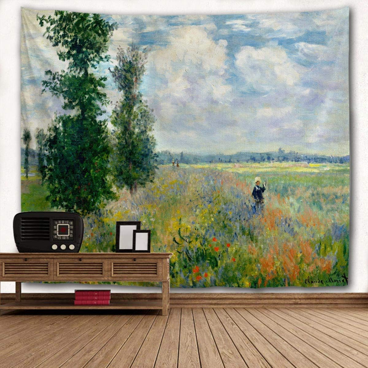 Tapestries - WIHVE Monet's Tree Tapestries, Flower Women Field Argenteuil Tapestry Wall Hanging Art Home Decor for Bedroom Living Room Apartment Dorm 40 x 60 Inches
