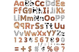CHIAZLLTA 266 Pcs Letters Combo Pack Set Bulletin Board Letters Animal Prints Letters and Number Accents Bulletin Board Display Home School Decor