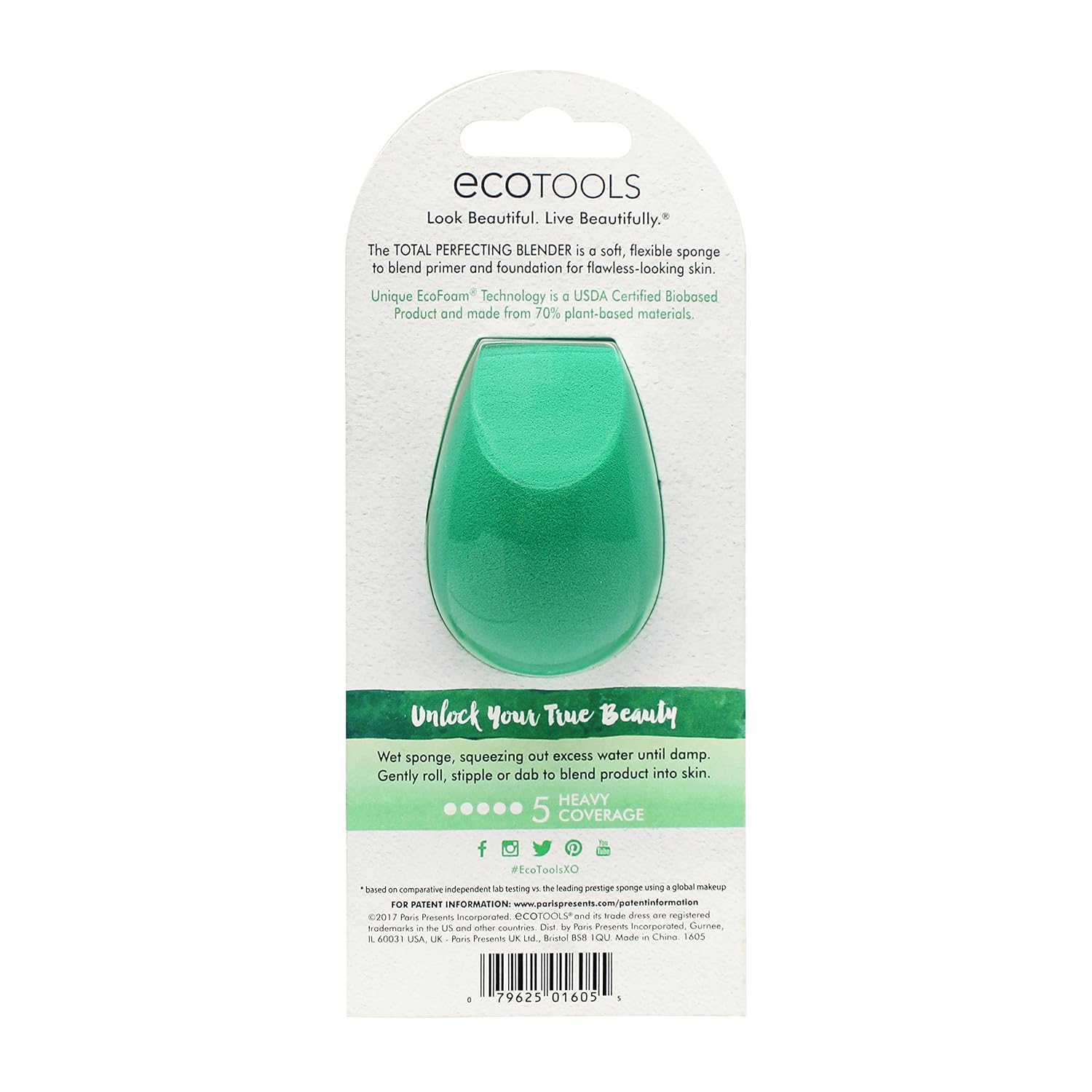 Ecotools Perfecting Sponge Makeup Blender, Beauty Sponge, Made with Recycled and Sustainable Materials : Beauty