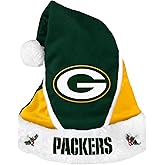FOCO NFL Green Bay Packers Plush Holiday Santa Hat Cap, Team Color, One Size