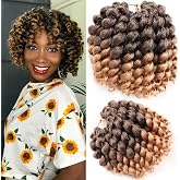 Jamaican Bounce Crochet Hair 4Packs 6Inch 22Roots Wand Curl For Black Women(6 Inch (Pack of 4), T1B-27#)