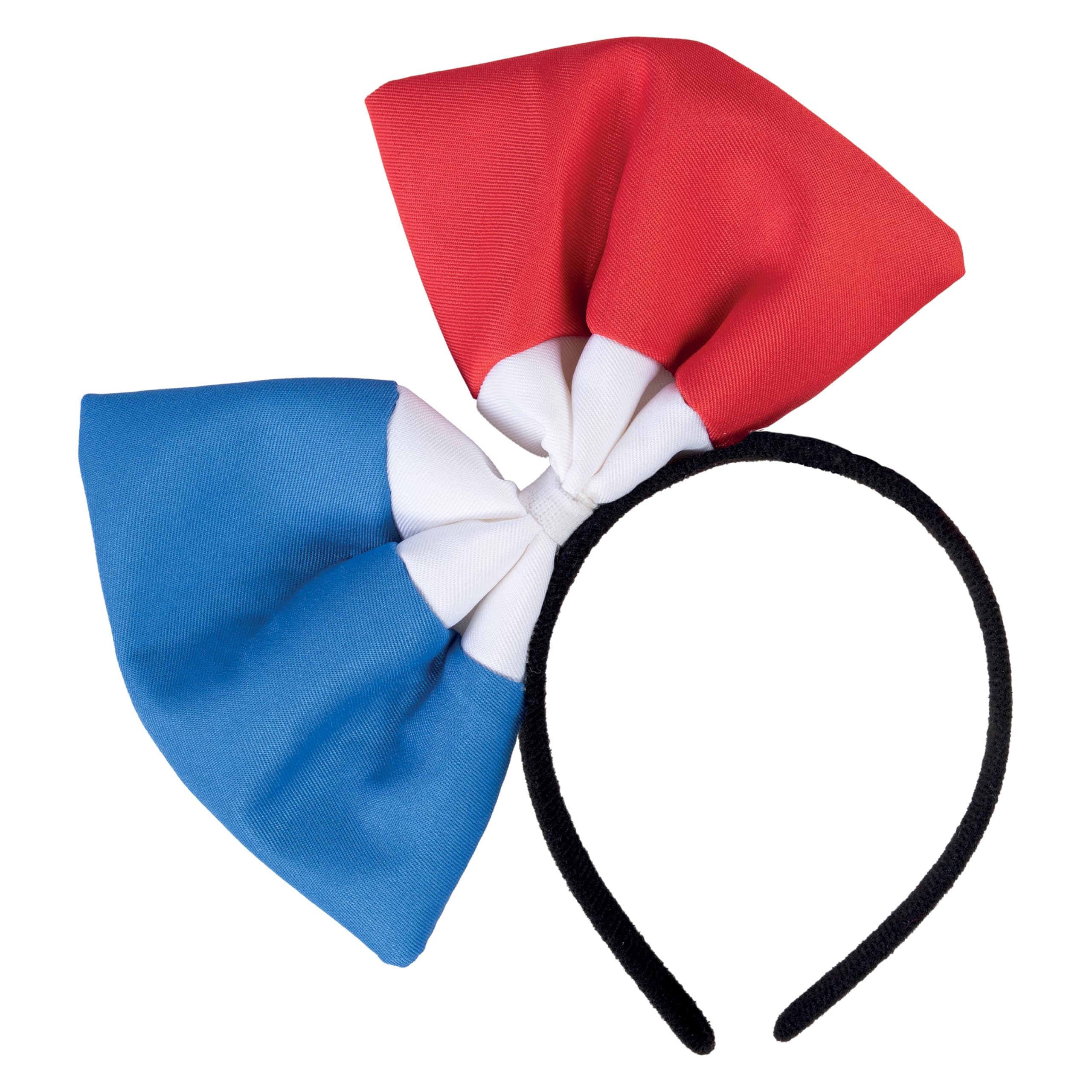 P'tit Clown re22397, French Bow Tie Headband Blue, White, Red