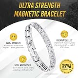 MagnetRX Women's Ultra Strength Magnetic Bracelet Titanium Silver Adjustable view 3
