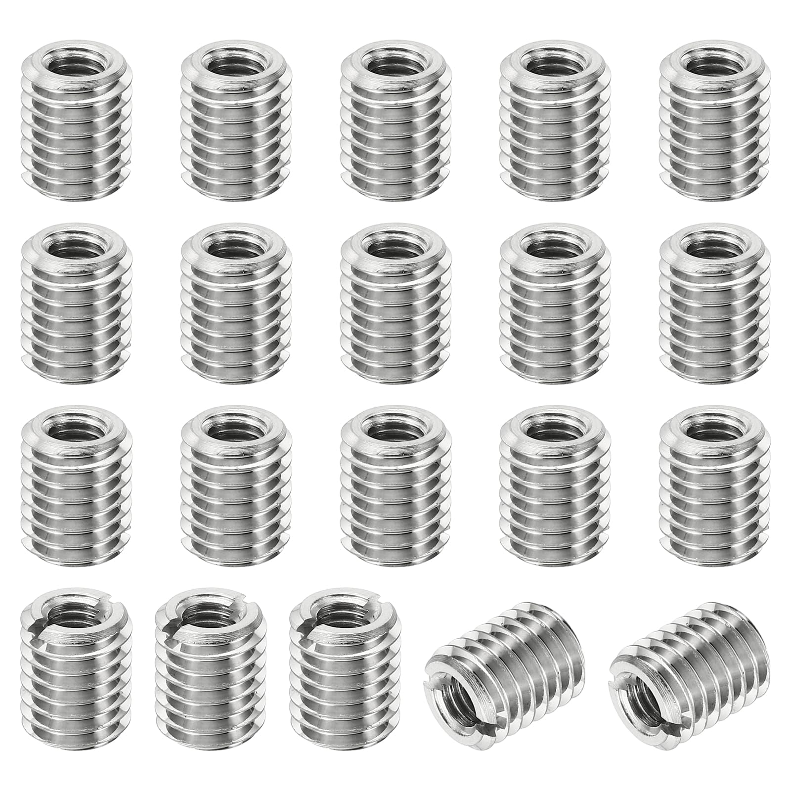 PATIKIL Thread Adapters Sleeve Reducing Nut, 20 Pcs M10x1.5 Male to M6x1 Female Repairing Insert Nut Screw Reducer Stainless Steel Fastener 12mm