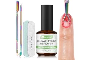 LUCKYFAIRY Gel Nail Polish Remover: 5Pcs Gel Polish Remover Kit for Nails, Acetone-free Easy Quick Nail Polish Remove in 2-5 Minutes, No Need to Soak or Wrap, Professional Nail Remover Kit Tools