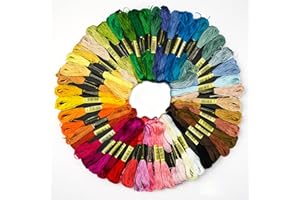 1 Pack 50 Colors Embroidery Floss Rainbow Color, Embroidery Thread Set, Cotton Floss for Cross Stitch, Knitting, Sewing, Cros