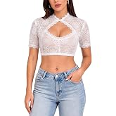 Women German Dirndl Blouse Bavarian Oktoberfest Costume Beer Festival Short Sleeve White Dirndl Shirts Crop Tops