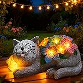Chiyhshaa Solar Garden Outdoor Statues Cat Figurine Lights - Yard Decorations for Patio,Balcony,Lawn Ornaments - Unique Housewarming and Birthdays Gifts for Mom Women