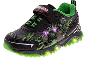 Josmo Kids Monster Jam Grave Digger LED Light Up Shoes Megalodon Monster Truck Shoes for Boys El Toro Loco (Sizes: 6-10 Toddler / 11-12 Little Kid)