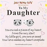 Panda Earrings Gifts, 925 Sterling Silver Cubic Zirconia Stud Earrings Hypoallergenic Cute Jewelry Valentine's Day Gifts for Granddaughter Daughter Sister