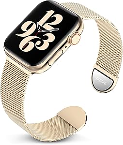 Metal Band Compatible with Apple Watch Bands 38mm 40mm 42mm 44mm, Magnetic Stainless Steel Mesh Adjustable Replacement Strap Compatible with iWatch Series 6 5 4 3 2 1 SE 38/40 (Patents Pending)