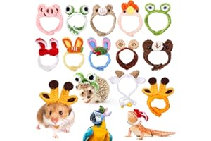 MiniInflat 12 Pcs Hamster Hat Guinea Pig Knitted Cartoon Headwear Mini Small Animals Hat Hamster Clothes for Real Hamsters Pets Small Animal Lizard Dragon Snake Bird Rabbit Party Costume Accessories