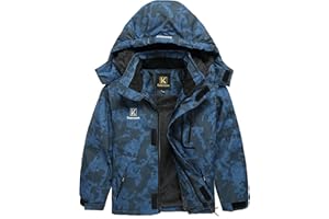 Keevoom Boys Winter Coat Ski Jacket Windproof Kids Snowboard Warm Fleece Snow Coat Waterproof Outdoor Hooded Ski Coats