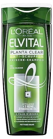 L'Oréal Paris Elvital Planta Clear Anti-Schuppen Frische Shampoo für fettiges Haar, 6er Pack (6 x 250 ml)