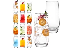 Highball Glasses Set of 12, 18 oz Drinking Glasses, Suitable for Wine, Iced Tea Glass, Mojito Kit, Cocktails, Drinks, Office,