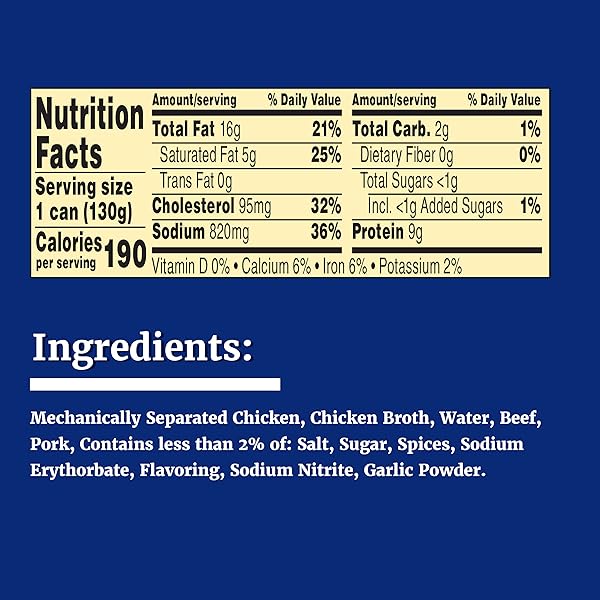 LIBBY’S VIENNA SAUSAGE IN CHICKEN BROTH, CANNED SAUSAGE, 4.6 OZ (PACK OF 24)
